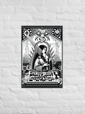 Sainte Thérèse, patronne des échecs (Impression en noir et blanc) 