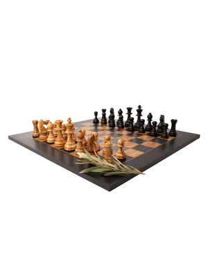 Staunton Europe nº6 chess set with OLIVE WOOD pieces with BLACK board
