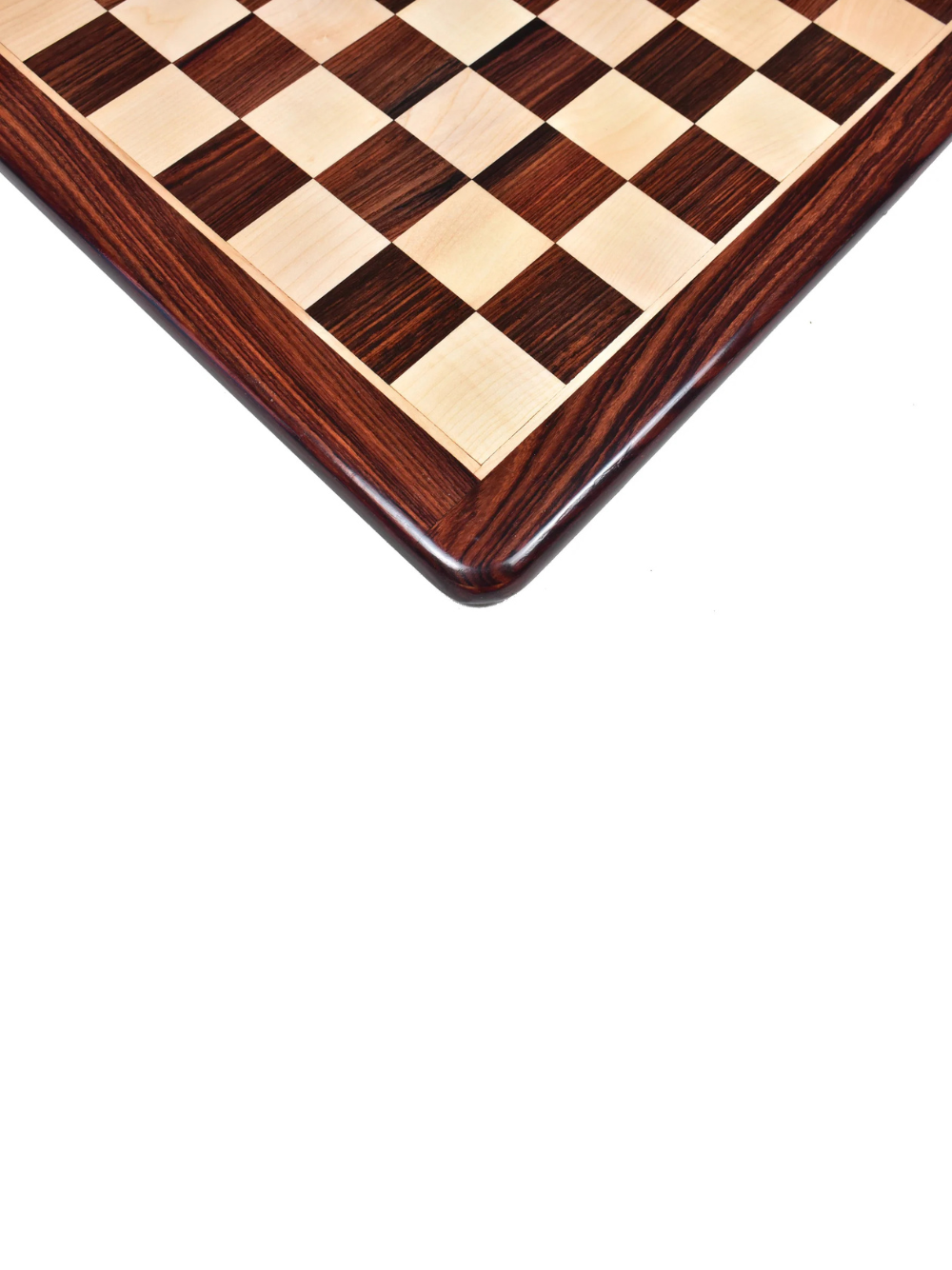 21 inches Large Flat Chess board Rosewood &amp; Maple Wood - Square of 55 mm