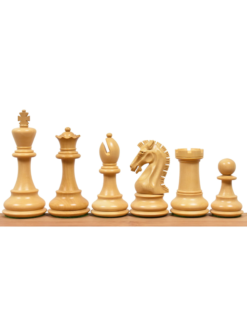 Figurki szachowe Staunton z serii Craftsman 3,9" podwójnie wyważone, z hebanowego drewna