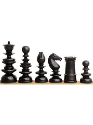 3.3" St. John Pre-Staunton Ebony Wood & Antique Calvert Chess Pieces