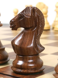 Pièces d'échecs Staunton de la série Majestic de 4 pouces, doublement lestées, en palissandre doré 