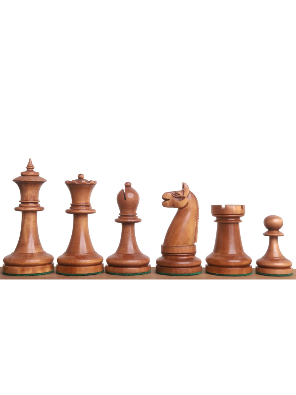 Jeu d'échecs reproduction des années 1900 de l'American Chess Company - Pièces d'échecs uniquement - Buis vieilli et noirci - King size de 9,9 cm