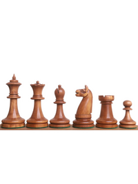 Jeu d'échecs reproduction des années 1900 de l'American Chess Company - Pièces d'échecs uniquement - Buis vieilli et noirci - King size de 9,9 cm