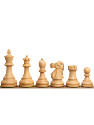 Staunton-Schachfiguren der Reykjavik-Serie – gewichteter Buchsbaum – 3,8 Zoll König