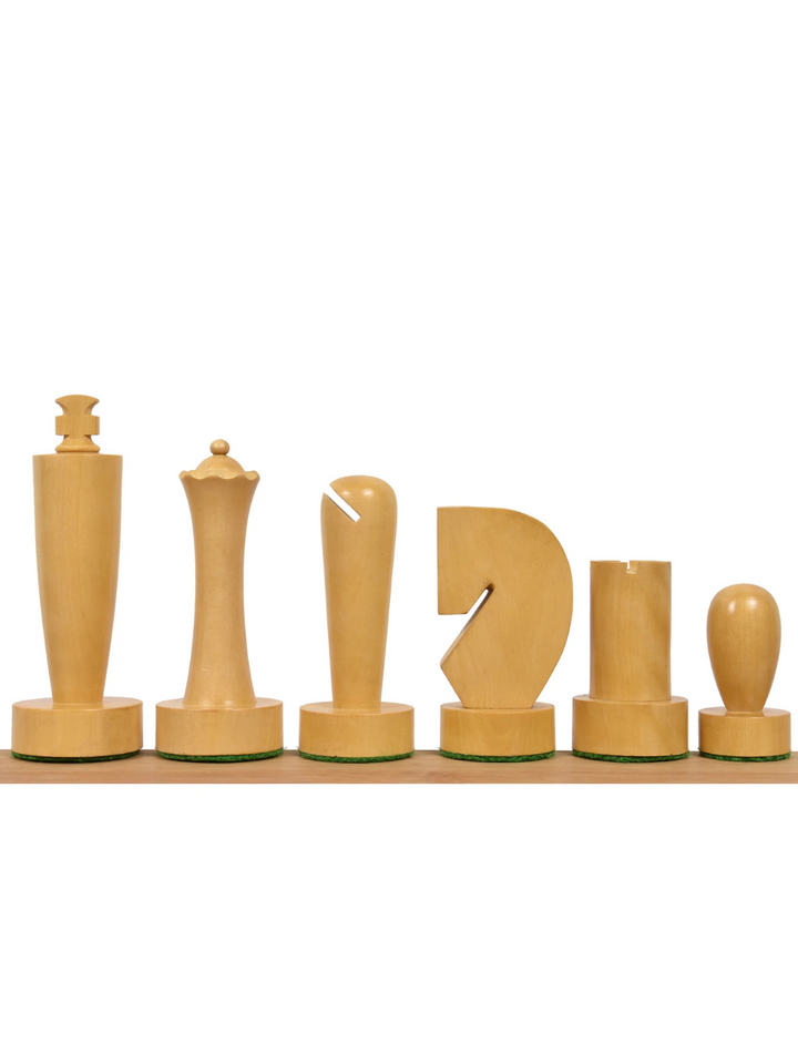 3.9″ Berliner Modern Minimalist Chess Pieces - Weighted Golden Rosewood
