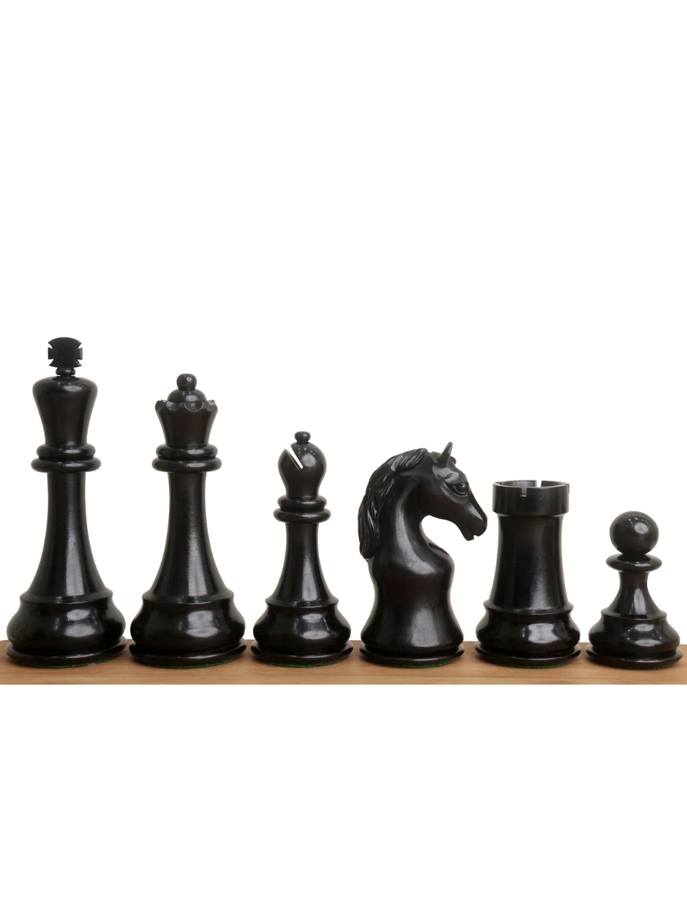 Pièces d'échecs reproduites en bois d'ébène de la Coupe Piatigorsky – Roi 5″