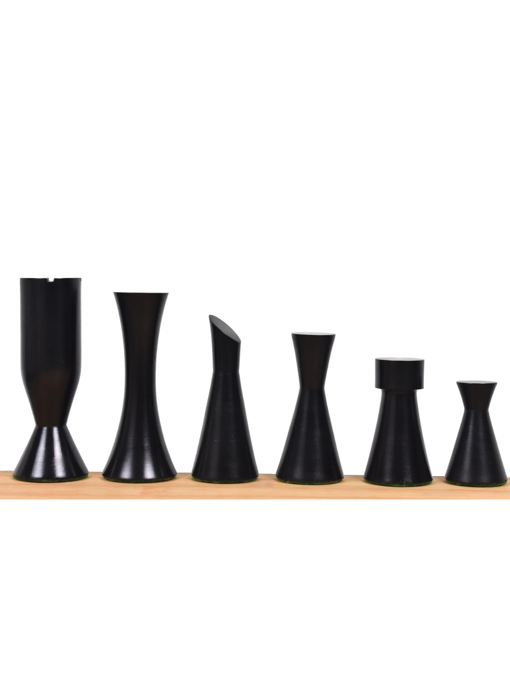 3.4" Minimalist Tower Series Chess Pieces - Weighted Ebonised Boxwood