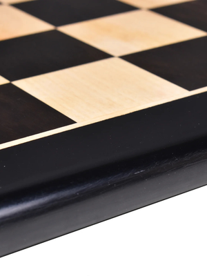 17" Ebony & Maple Chess Board -  Large Solid Inlaid Wood