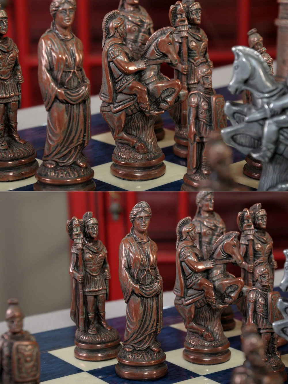 Roman Themed Chess Pieces - 4.25" King - Metallic