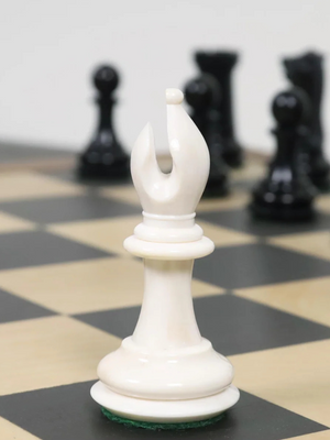 1849 Jacques Cook Camel Bone Chess Pieces - 3.5" King