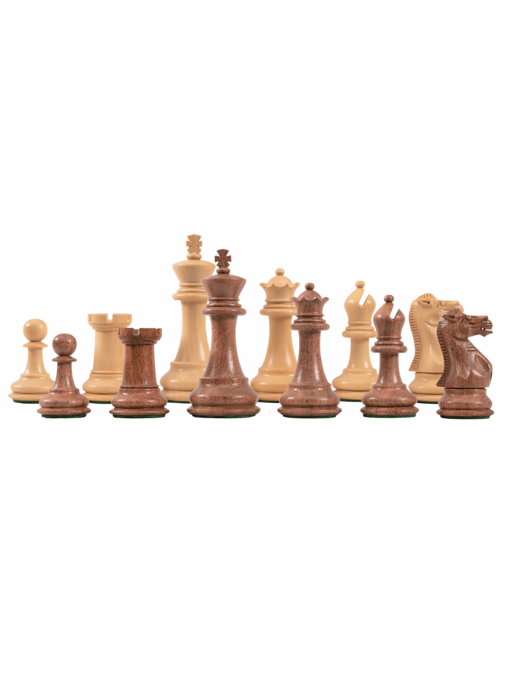 The York Series Chess Pieces - 3.5" King (Golden Rosewood and Natural Boxwood)
