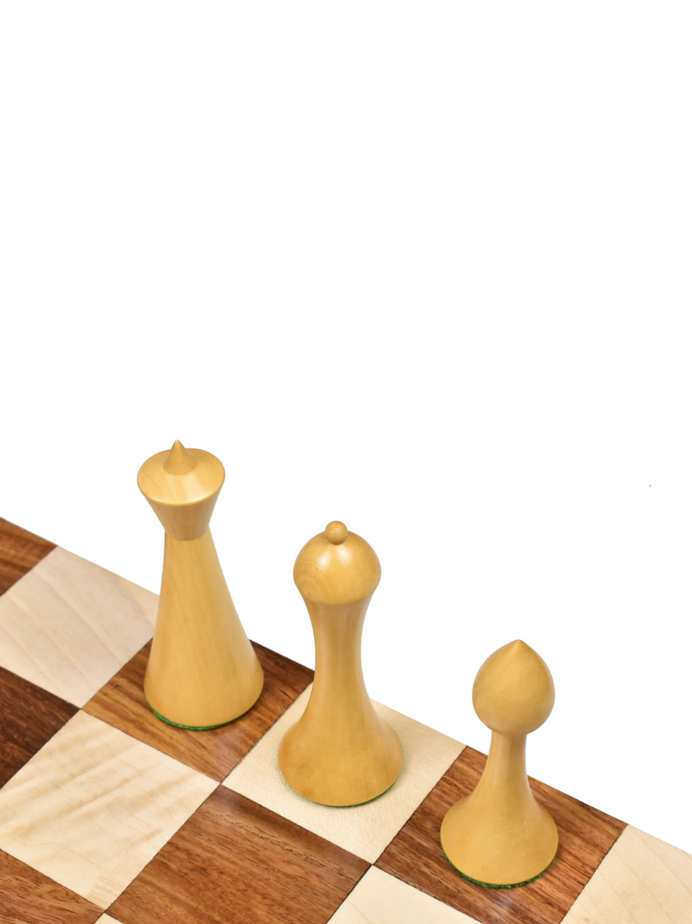 3.6" Herman Ohme Minimalist Chess Pieces - Weighted Ebonised Boxwood