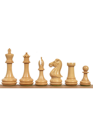 4.1" Chamfered Base Staunton Chess Pieces Only Set - Triple Weighted Ebony Wood