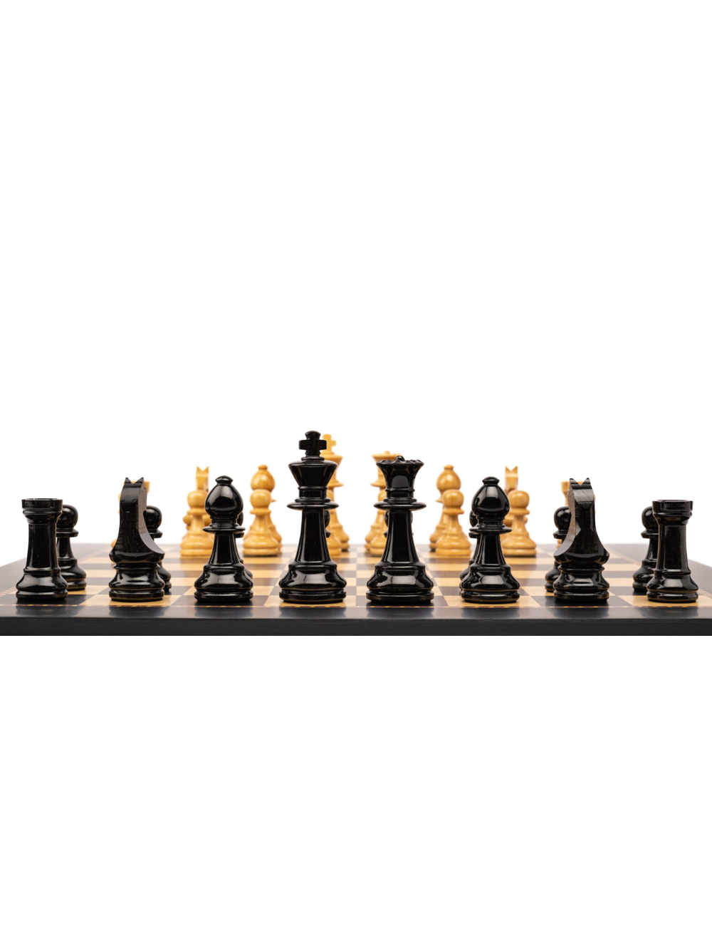 Staunton Europe chess set weighted pieces with GLOSSY finish with ‘The Queens Gambit’ board