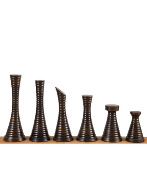 3.9" Modern Brass Metal Luxury Chess Set - Chess Pieces Only - Silver & Antique chessmen