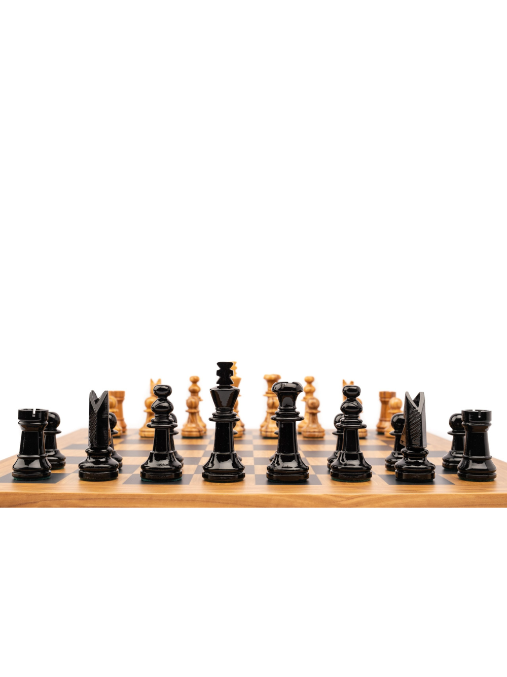 English model nº5 chess set olive wood pieces  and board