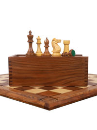 4.1" Pro Staunton Weighted Wooden Chess Pieces in Rosewood with 21" Board and Wooden Storage Box