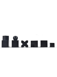 Reproduced 1923 Bauhaus Ebonised Boxwood Abstract Chess Pieces - 2" King