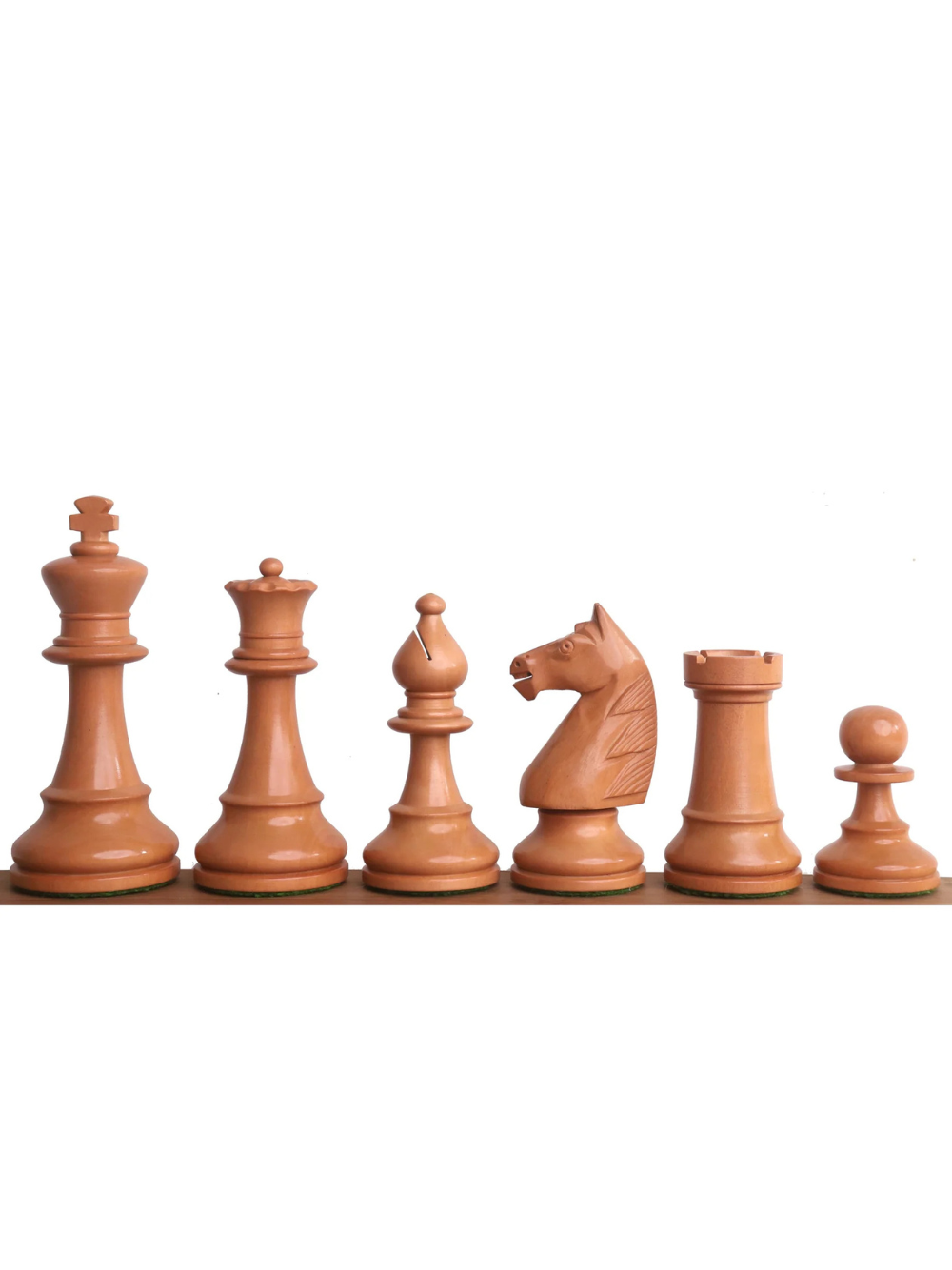 Staunton-Schachfiguren des französischen Großmeisters, antikisierter Buchsbaum, 10,4 cm König