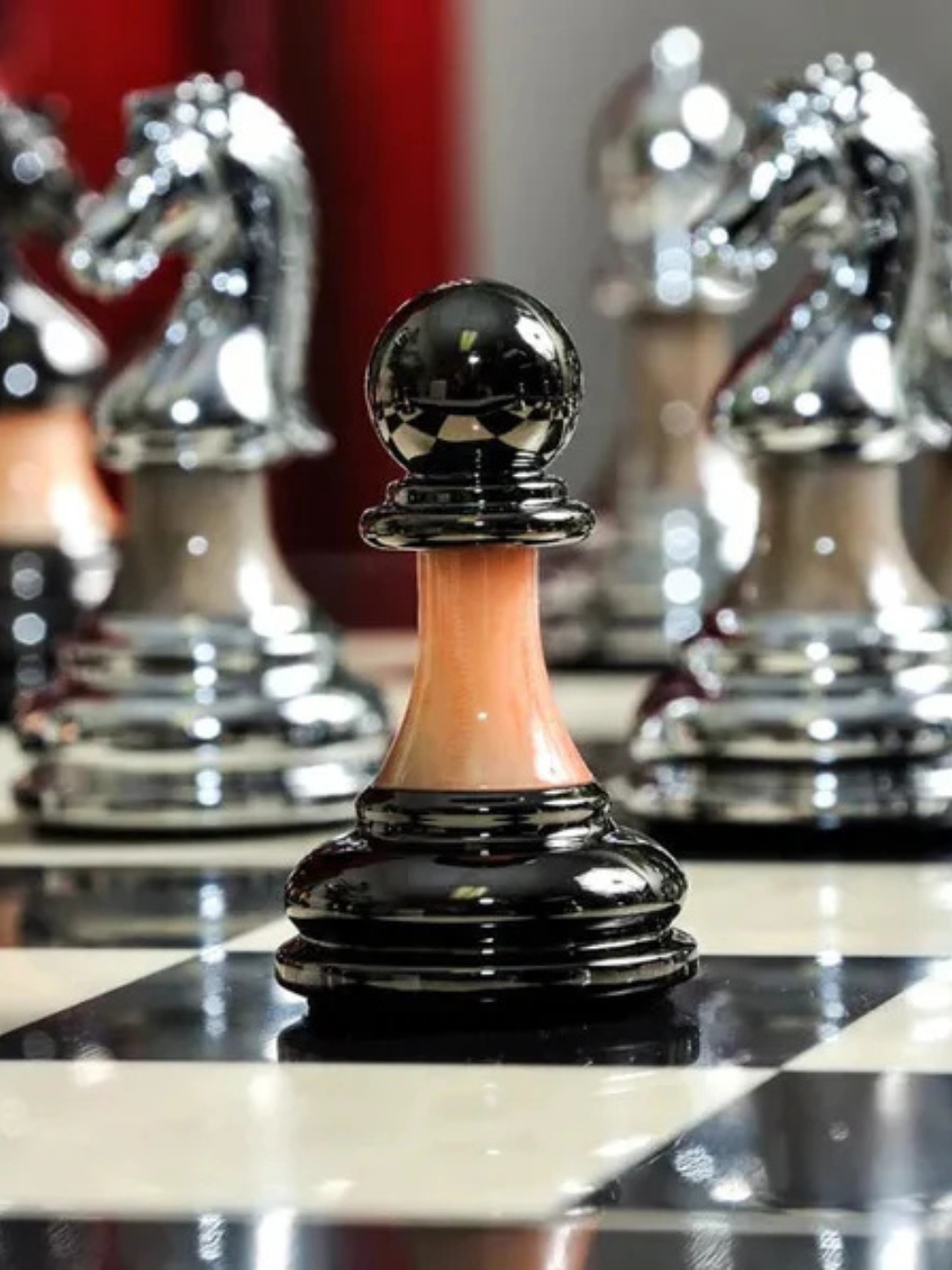 The Contemporary Series Plastic Chess Pieces - 3.5" King