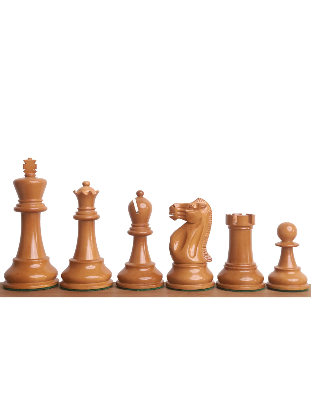 Jeu d'échecs Lessing Staunton 3,9" - Pièces en bois d'ébène et buis laqué vieilli avec plateau et boîte