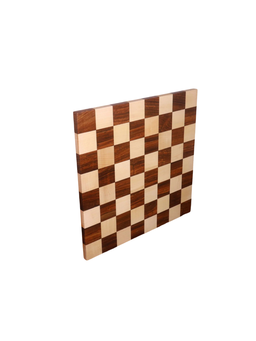 Borderless Hardwood End Grain Chess Board - Golden Rosewood & Maple-50 mm square