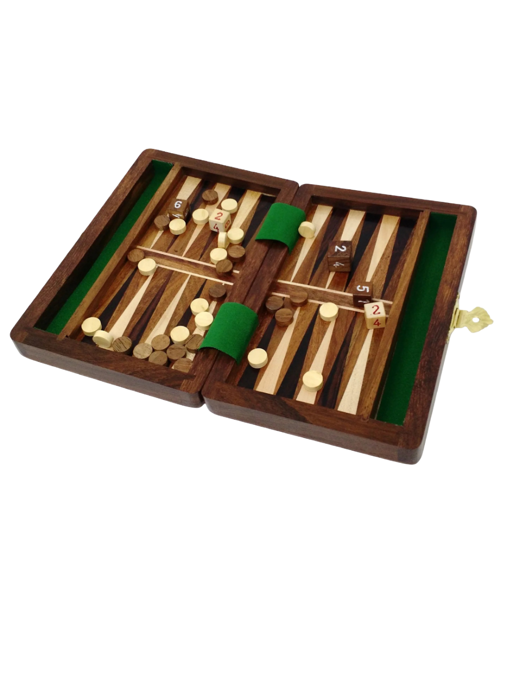 6" Wooden Travel Backgammon Set
