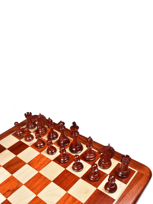 3.9" Exclusive Alban Staunton Chess Set - Bud Rosewood Pieces with Board & Box