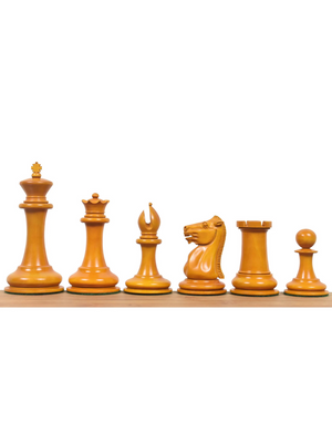 1849-50 Leuchars Cook Staunton Chess Pieces Ebony Wood & Antiqued Boxwood - 4.5"