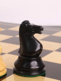 Pièces d'échecs Staunton Anderssen Dropjaw de 3,5 pouces, circa 1856, ébène et buis