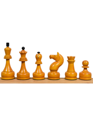 1960's Soviet Championship Tal Chess Pieces Antiqued Boxwood- 4" King