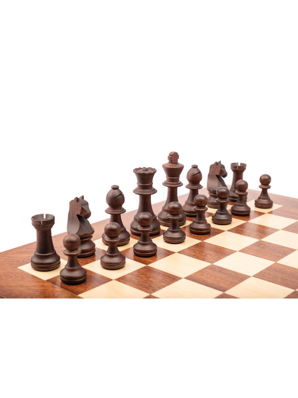 Staunton Europe chess set weighted pieces with MATTE finish with sapelli/maple board