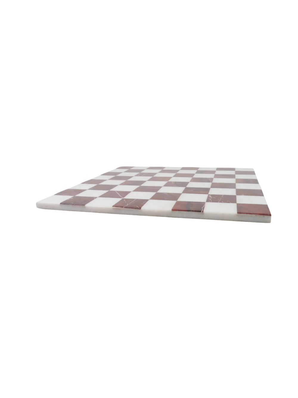 15'' Borderless Marble Stone Luxury Chess Board - Maroon Semi Precious Stones