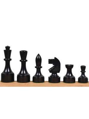 Bundesform German Staunton Chess Pieces - Ebonised Boxwood - 3.8" King