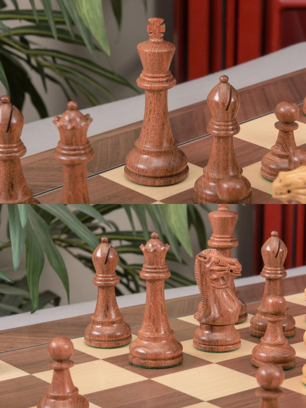 The Winchester Series Chess Pieces - 4" King (Golden Rosewood and Natural Boxwood)
