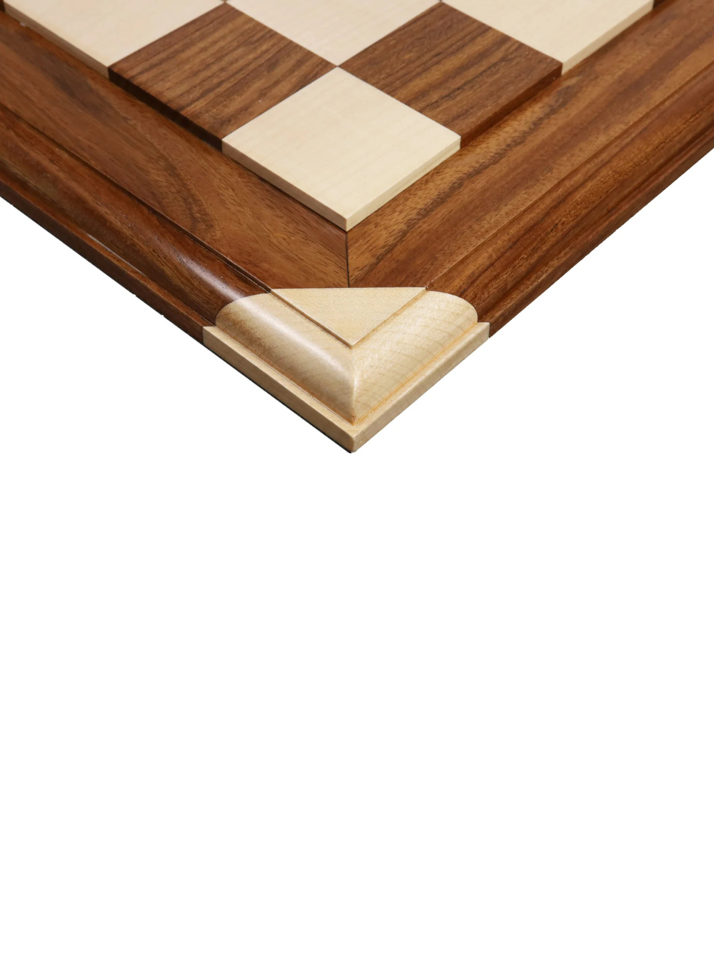 21" Golden Rosewood & Maple Wood Luxury Chessboard - 55 mm Square- Carved Border