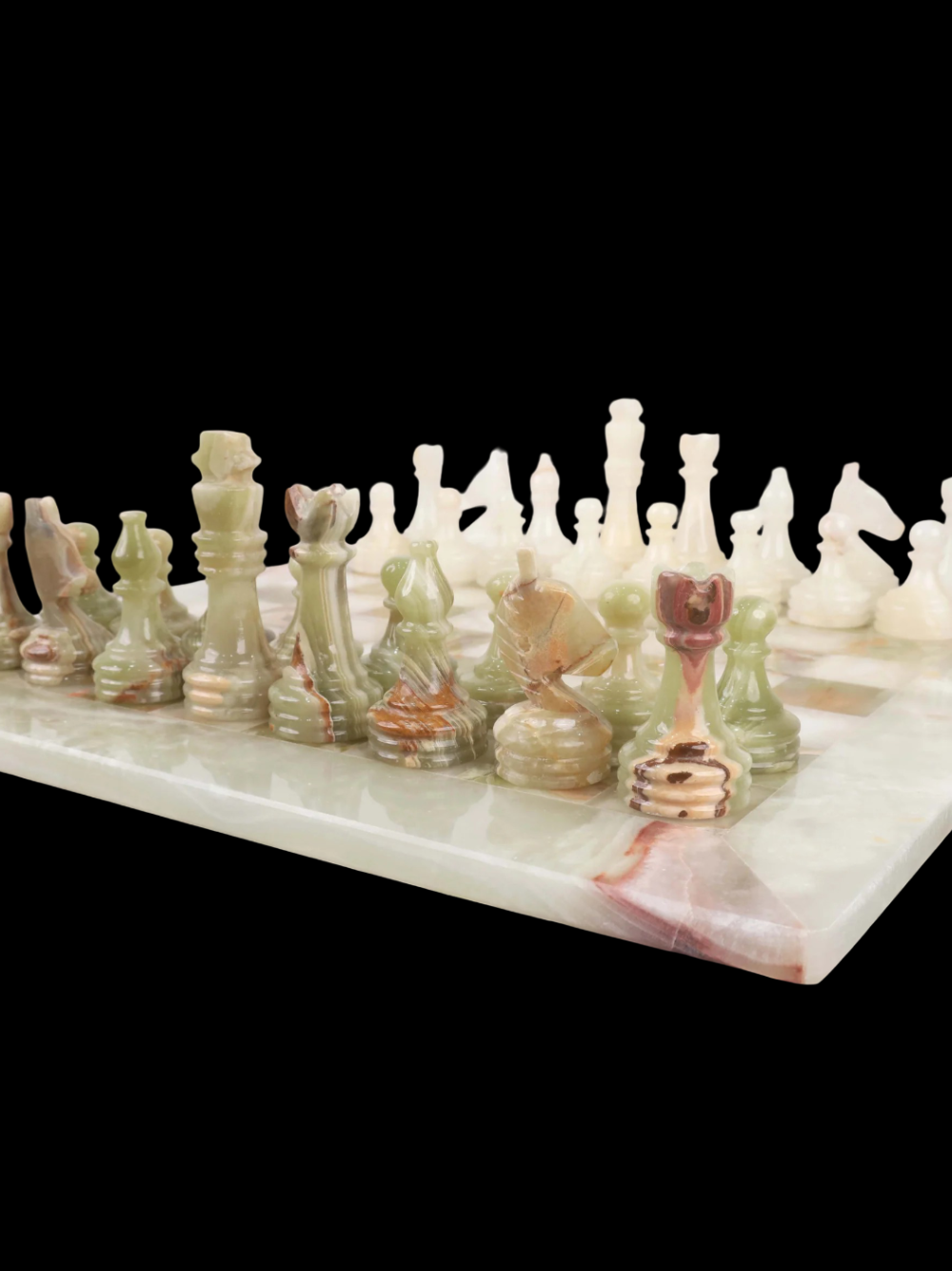 Set di scacchi artigianale in marmo e pietra Onice - 15"