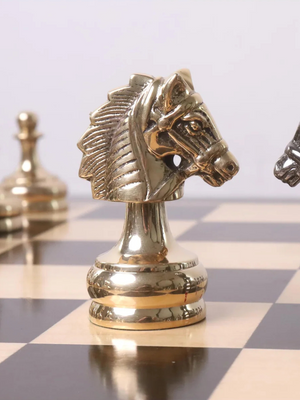 3.7" Splendor Series Brass Metal Luxury Pieces Gold & Metallic Grey