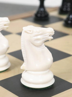 1849 Jacques Cook Camel Bone Chess Pieces - 3.5" King