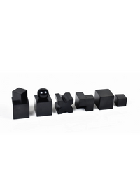 Reproduced 1923 Bauhaus Ebonised Boxwood Abstract Chess Pieces - 2" King