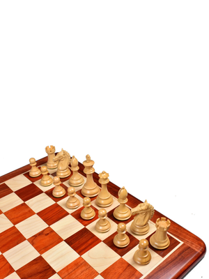 3.9" Exclusive Alban Staunton Chess Set - Bud Rosewood Pieces with Board & Box