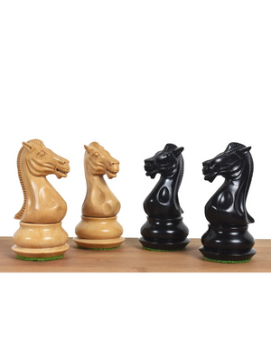 4.1" Chamfered Base Staunton Chess Pieces Only Set - Triple Weighted Ebony Wood