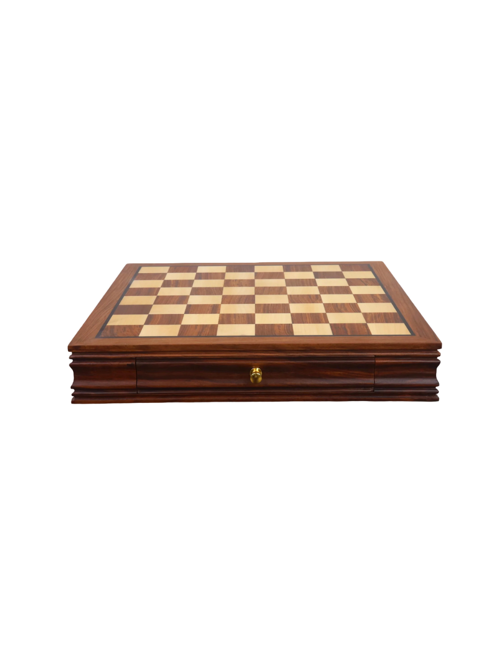 20” Legacy Golden Rosewood Luxury Chess Board with Velvet Storage Drawers