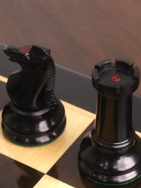 Pièces d'échecs Staunton Anderssen Dropjaw de 3,5 pouces, circa 1856, ébène et buis