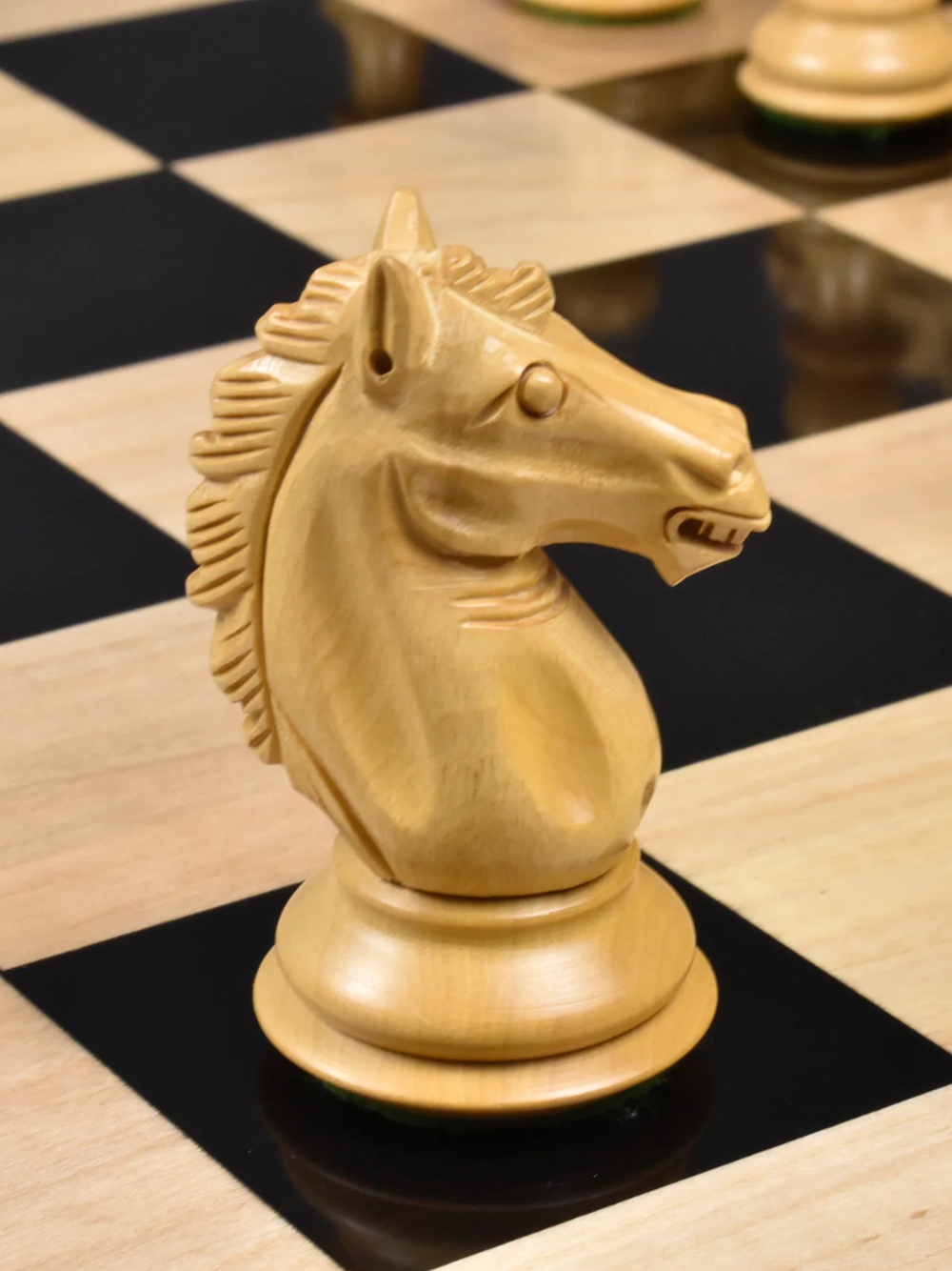 3.9" Exclusive Alban Staunton Chess Pieces Triple Weighted Ebony Wood
