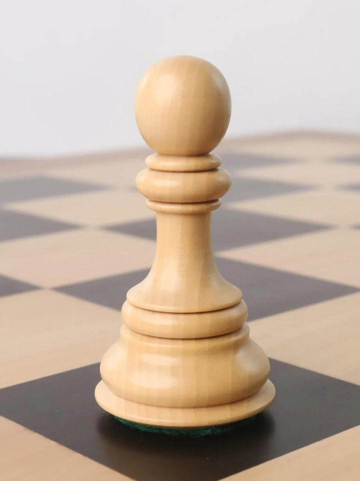4.5" Tilted Knight Luxury Staunton Chess Pieces Ebony Wood &amp; Boxwood