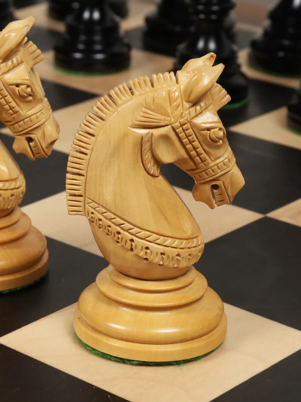 4.1" Stallion Staunton Luxury Chess Pieces Triple Weighted Ebony Wood