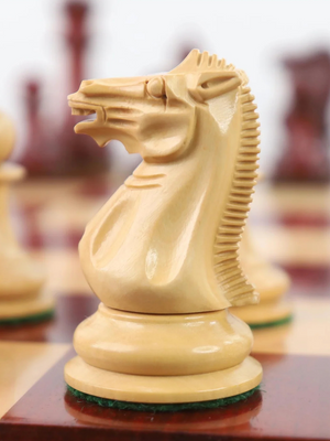 1849 Jacques Cook Staunton Collectors Chess Pieces - Bud Rosewood - 3.75"