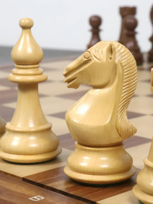 4" Majestic Series Staunton Chess Set - Chess Pieces Only - Double Weighted Golden Rosewood